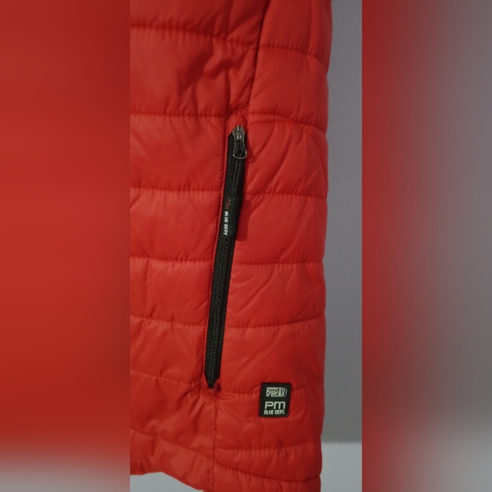 Red Quilted Vest with Black Trim - Picture 3 of 5